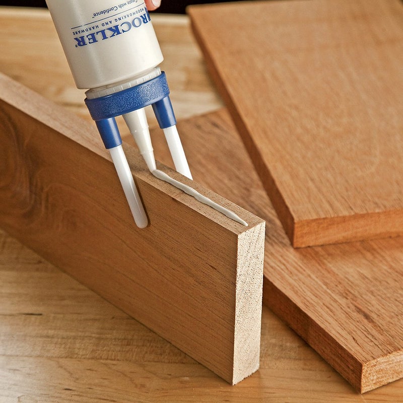 Rockler Wood Glue Applicator Set â€“ Wood Working Glue Bottle (8oz) w/Glue Spout & Red Cap, Glue Line Centering Attachment, Silicone Glue Brush, & More â€“ Easy to Clean Bottle with Brush Applicator - Image 5